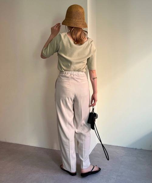 CAPRICIEUX LE'MAGE（カプリシューレマージュ）の「ボレロレイヤード風リブTシャツ（Tシャツ/カットソー・レディース・ホワイト/ブラック/グリーン・FREE）」の14枚目の写真