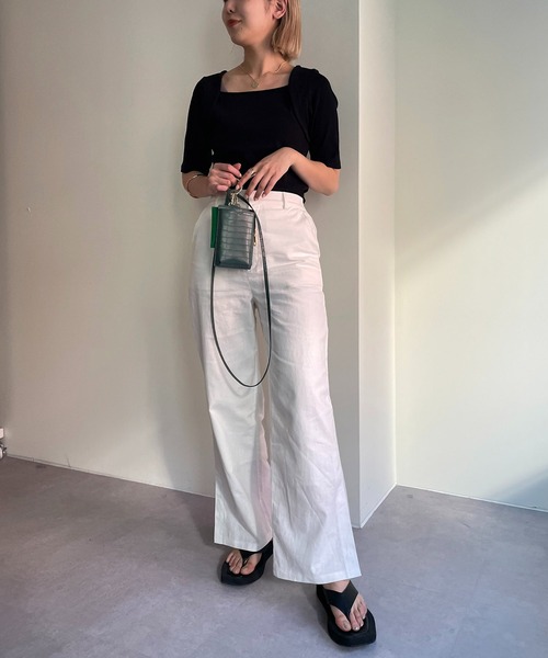 CAPRICIEUX LE'MAGE（カプリシューレマージュ）の「ボレロレイヤード風リブTシャツ（Tシャツ/カットソー・レディース・ホワイト/ブラック/グリーン・FREE）」の11枚目の写真