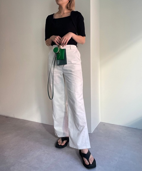 CAPRICIEUX LE'MAGE（カプリシューレマージュ）の「ボレロレイヤード風リブTシャツ（Tシャツ/カットソー・レディース・ホワイト/ブラック/グリーン・FREE）」の22枚目の写真