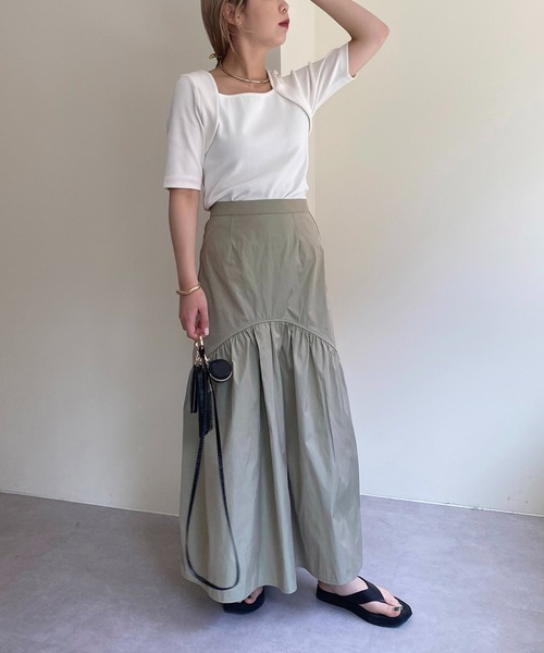 CAPRICIEUX LE'MAGE（カプリシューレマージュ）の「ボレロレイヤード風リブTシャツ（Tシャツ/カットソー・レディース・ホワイト/ブラック/グリーン・FREE）」の17枚目の写真