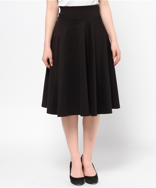 ROSE BUD COUPLES （ローズ バッド カップルズ）の「CCTB-15107 STRETCH KNIT MIDI FLARE SKIRT（スカート・レディース・アイボリー/ブラック/ミント/ネイビー・ONE SIZE）」の11枚目の写真