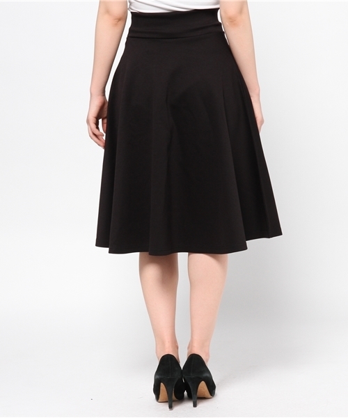 ROSE BUD COUPLES （ローズ バッド カップルズ）の「CCTB-15107 STRETCH KNIT MIDI FLARE SKIRT（スカート・レディース・アイボリー/ブラック/ミント/ネイビー・ONE SIZE）」の9枚目の写真