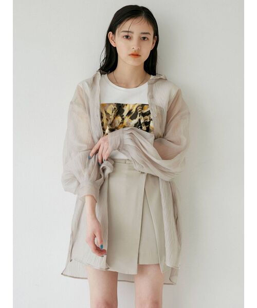 MURUA（ムルーア）の「ドビークロスラップキュロット【セットアップ着用可能】（スラックス・レディース・ブラック/ベージュ/ブルー・1/2）」の21枚目の写真