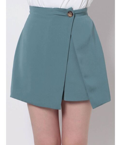 MURUA（ムルーア）の「ドビークロスラップキュロット【セットアップ着用可能】（スラックス・レディース・ブラック/ベージュ/ブルー・1/2）」の6枚目の写真