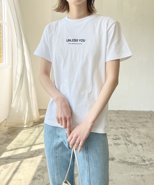 LIAN（リアン）の「UNLESSYOUロゴTシャツ（Tシャツ/カットソー・レディース・オフホワイト/ブラック/オートミール/グリーン/ピンク・FREE）」の21枚目の写真
