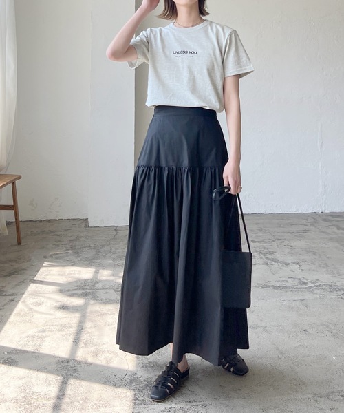 LIAN（リアン）の「UNLESSYOUロゴTシャツ（Tシャツ/カットソー・レディース・オフホワイト/ブラック/オートミール/グリーン/ピンク・FREE）」の6枚目の写真