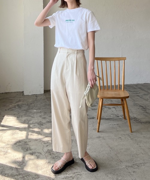 LIAN（リアン）の「UNLESSYOUロゴTシャツ（Tシャツ/カットソー・レディース・オフホワイト/ブラック/オートミール/グリーン/ピンク・FREE）」の22枚目の写真