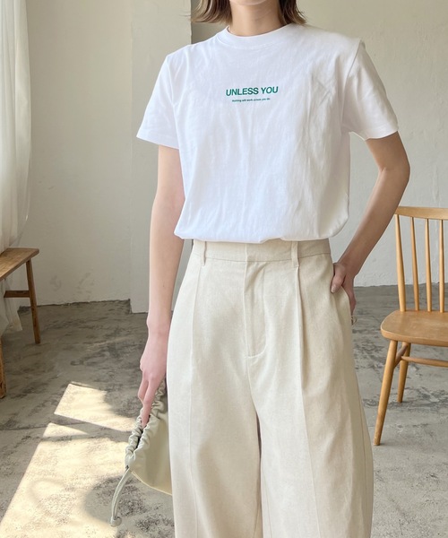 LIAN（リアン）の「UNLESSYOUロゴTシャツ（Tシャツ/カットソー・レディース・オフホワイト/ブラック/オートミール/グリーン/ピンク・FREE）」の18枚目の写真