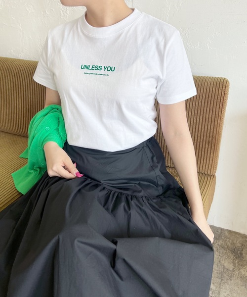 LIAN（リアン）の「UNLESSYOUロゴTシャツ（Tシャツ/カットソー・レディース・オフホワイト/ブラック/オートミール/グリーン/ピンク・FREE）」の20枚目の写真