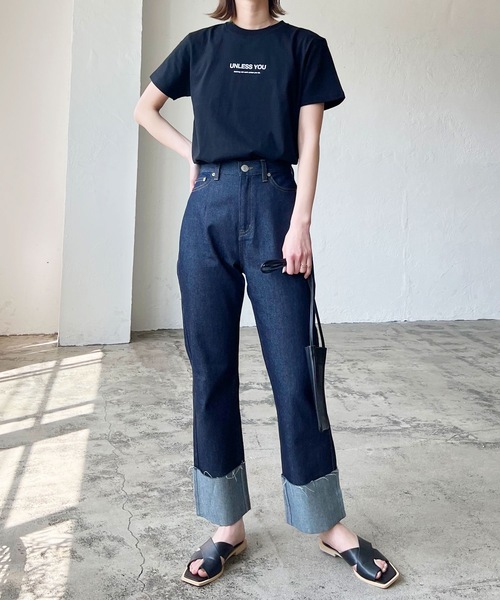 LIAN（リアン）の「UNLESSYOUロゴTシャツ（Tシャツ/カットソー・レディース・オフホワイト/ブラック/オートミール/グリーン/ピンク・FREE）」の19枚目の写真