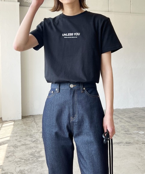 LIAN（リアン）の「UNLESSYOUロゴTシャツ（Tシャツ/カットソー・レディース・オフホワイト/ブラック/オートミール/グリーン/ピンク・FREE）」の15枚目の写真