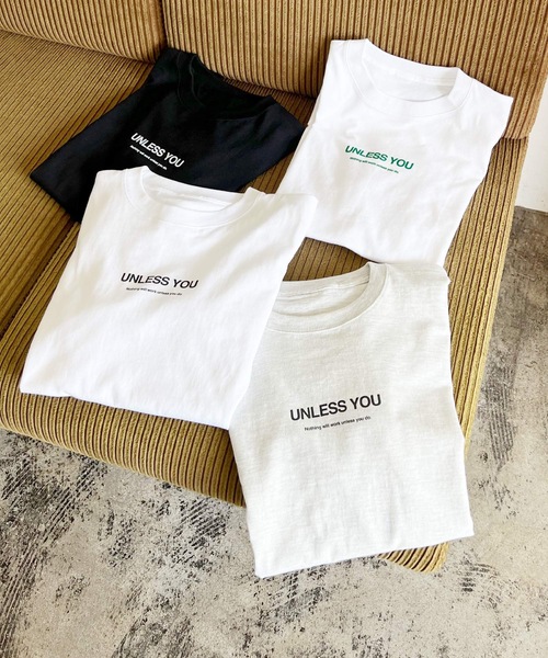 LIAN（リアン）の「UNLESSYOUロゴTシャツ（Tシャツ/カットソー・レディース・オフホワイト/ブラック/オートミール/グリーン/ピンク・FREE）」の16枚目の写真