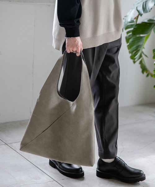 RAGEBLUE（レイジブルー）の「サンカクキリカエ/トートバッグ（トートバッグ・メンズ・ブラック/ブラック系その他/グレー・FREE）」の3枚目の写真