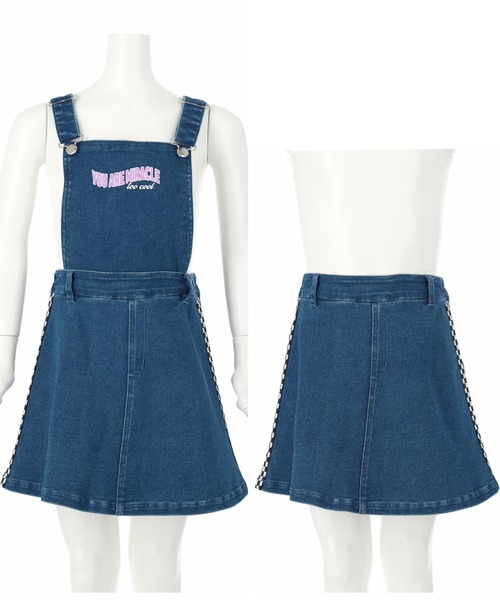 ANAP kids（アナップキッズ）の「チェッカーテープ付ジャンパースカート（ジャンパースカート・キッズ・ブルー/ブラック・120cm/110cm/130cm）」の11枚目の写真