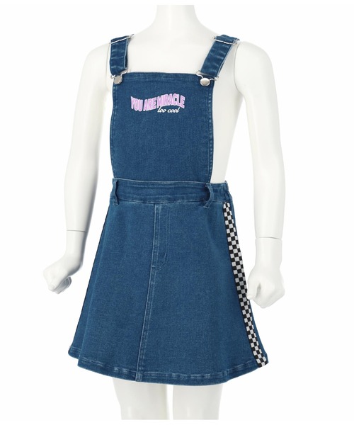 ANAP kids（アナップキッズ）の「チェッカーテープ付ジャンパースカート（ジャンパースカート・キッズ・ブルー/ブラック・120cm/110cm/130cm）」の14枚目の写真