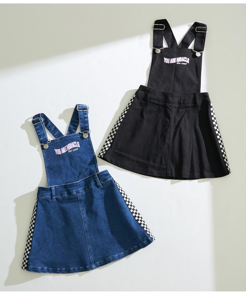 ANAP kids（アナップキッズ）の「チェッカーテープ付ジャンパースカート（ジャンパースカート・キッズ・ブルー/ブラック・120cm/110cm/130cm）」の17枚目の写真