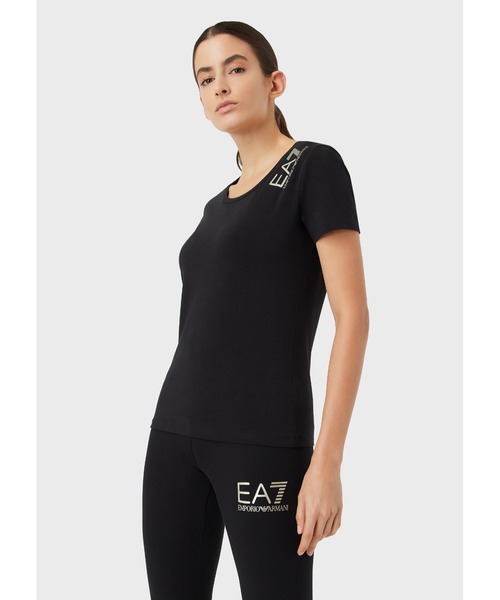 EMPORIO ARMANI EA7（エンポリオアルマーニイーエーセブン）の「【エンポリオ アルマーニ EA7】ファンダメンタル スポーティ 半袖Tシャツ（Tシャツ/カットソー・レディース・ブラック・SMALL/MEDIUM/LARGE/X-LARGE/X-SMALL）」の4枚目の写真