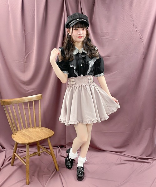 ROJITA(ロジータ)の「ラッフル肩開き半袖ブラウス(シャツ/ブラウス・レディース・ブラック/ピンク/ホワイト・FREE)」の10枚目の写真