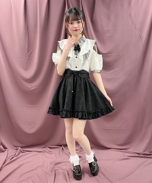 ROJITA(ロジータ)の「ラッフル肩開き半袖ブラウス(シャツ/ブラウス・レディース・ブラック/ピンク/ホワイト・FREE)」の14枚目の写真
