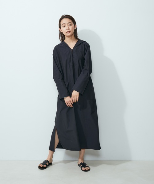 SALON adam et rope'(サロン アダム エ ロペ)の「【洗える】タイプライターワンピース(ワンピース・レディース・ブラック/ベージュ系その他2・FREE)」の7枚目の写真