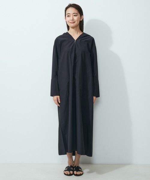 SALON adam et rope'(サロン アダム エ ロペ)の「【洗える】タイプライターワンピース(ワンピース・レディース・ブラック/ベージュ系その他2・FREE)」の3枚目の写真