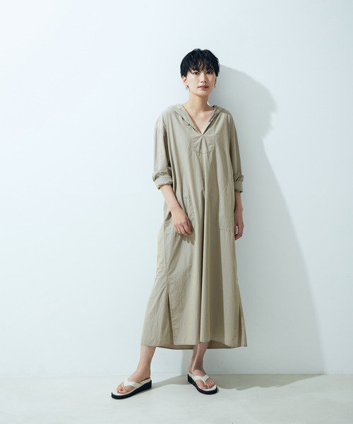 SALON adam et rope'(サロン アダム エ ロペ)の「【洗える】タイプライターワンピース(ワンピース・レディース・ブラック/ベージュ系その他2・FREE)」の17枚目の写真