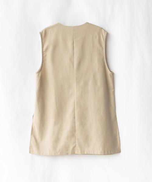 me+em select（ミームセレクト）の「コットンリネンオーバーサイズスリットジレベスト（ベスト・レディース・ブラック/ベージュ/ブラウン/ナチュラル・MEDIUM）」の16枚目の写真