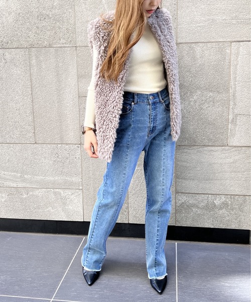 NOMAE(ノーマエ)の「ファーベスト(ベスト・レディース・ベージュ/ブラウン/アイボリー/ブラウン系その他・FREE)」の7枚目の写真