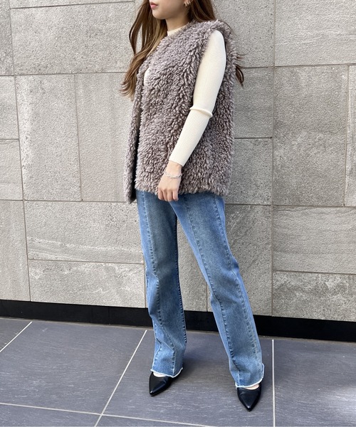 NOMAE(ノーマエ)の「ファーベスト(ベスト・レディース・ベージュ/ブラウン/アイボリー/ブラウン系その他・FREE)」の9枚目の写真