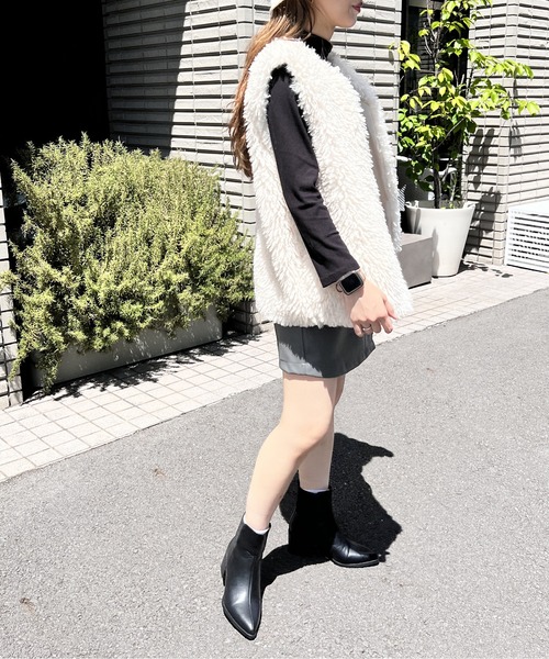 NOMAE(ノーマエ)の「ファーベスト(ベスト・レディース・ベージュ/ブラウン/アイボリー/ブラウン系その他・FREE)」の19枚目の写真