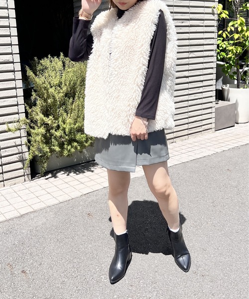 NOMAE(ノーマエ)の「ファーベスト(ベスト・レディース・ベージュ/ブラウン/アイボリー/ブラウン系その他・FREE)」の21枚目の写真