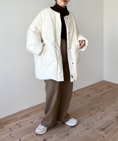 wee9s（ウィークス）の「2way center line sheer tops / 前後2wayセンターラインシアートップス（シャツ/ブラウス・レディース・ブラック/ブラウン/オレンジ/アイボリー・FREE）」の6枚目の写真