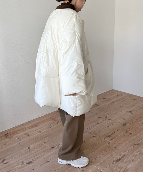 wee9s（ウィークス）の「2way center line sheer tops / 前後2wayセンターラインシアートップス（シャツ/ブラウス・レディース・ブラック/ブラウン/オレンジ/アイボリー・FREE）」の10枚目の写真