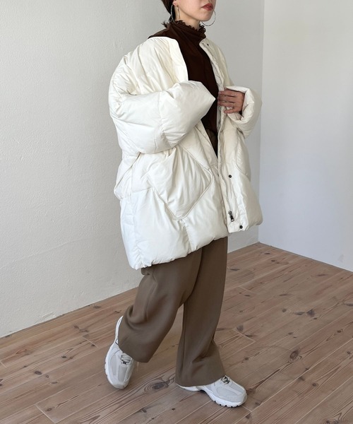 wee9s（ウィークス）の「2way center line sheer tops / 前後2wayセンターラインシアートップス（シャツ/ブラウス・レディース・ブラック/ブラウン/オレンジ/アイボリー・FREE）」の16枚目の写真