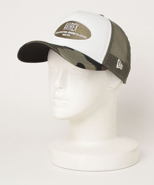 AVIREX（アヴィレックス）の「AVIREX×NEW ERA / アヴィレックス / ニューエラ / WAPPEN MESH CAP / ワッペン メッシュキャップ（キャップ・メンズ・その他2/ブラック/ブラック系その他/ベージュ・F）」の4枚目の写真