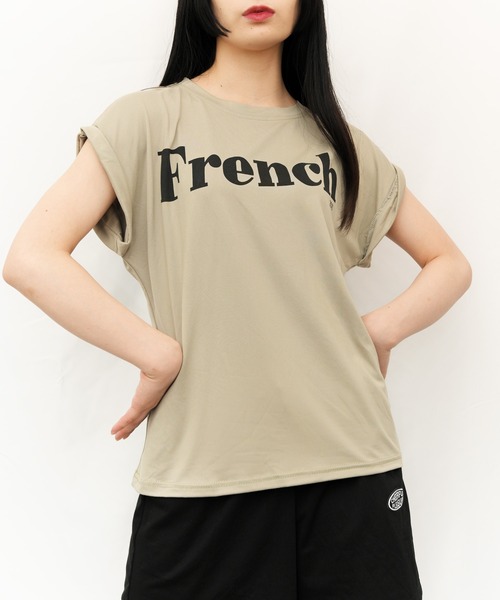 Alite cloth(アリーテクロス)の「FrenchロゴTシャツ(Tシャツ/カットソー・レディース・カーキ/ホワイト・FREE)」の2枚目の写真