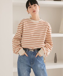 LOWRYS FARM | ボーダーソデボリュームＴシャツ　125423(Tシャツ/カットソー)