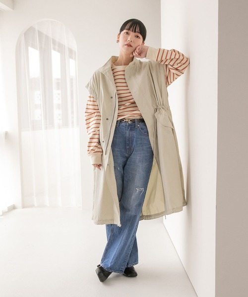 LOWRYS FARM（ローリーズファーム）の「ボーダーソデボリュームＴシャツ　125423（Tシャツ/カットソー・レディース・ブラック/ネイビー/アイボリー・FREE）」の8枚目の写真