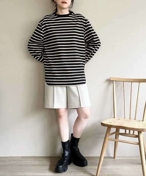 LOWRYS FARM（ローリーズファーム）の「ボーダーソデボリュームＴシャツ　125423（Tシャツ/カットソー・レディース・ブラック/ネイビー/アイボリー・FREE）」の15枚目の写真