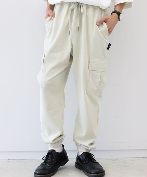 CRAFT STANDARD BOUTIQUE(クラフトスタンダードブティック)の「20/2OE天竺カーゴパンツ *(カーゴパンツ・メンズ・アイボリー/ブラック/オリーブ・M/L/LL)」の2枚目の写真