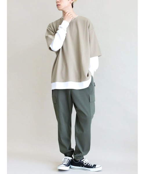 CRAFT STANDARD BOUTIQUE(クラフトスタンダードブティック)の「20/2OE天竺カーゴパンツ *(カーゴパンツ・メンズ・アイボリー/ブラック/オリーブ・M/L/LL)」の4枚目の写真