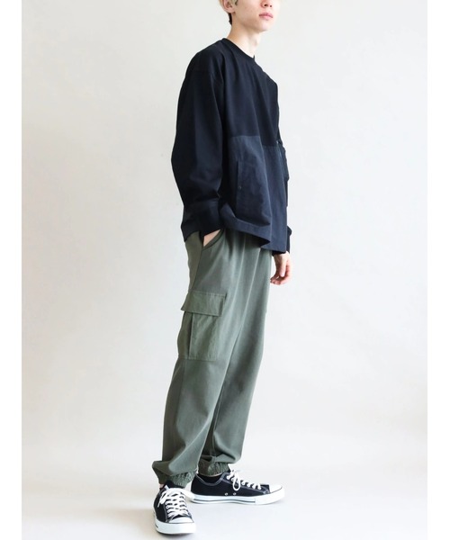 CRAFT STANDARD BOUTIQUE(クラフトスタンダードブティック)の「20/2OE天竺カーゴパンツ *(カーゴパンツ・メンズ・アイボリー/ブラック/オリーブ・M/L/LL)」の14枚目の写真