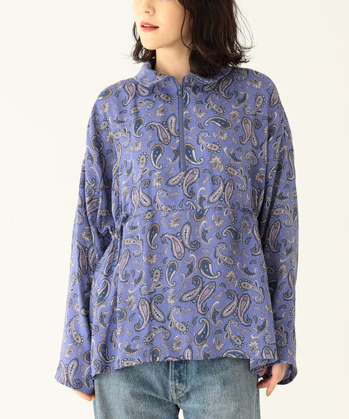 完売品　BEAMS マチュアリー　ペイズリーハーフジップシャツ ドローストリング BEAMS BOY（ビームスボーイ）の「maturely / Paisley Print Half
