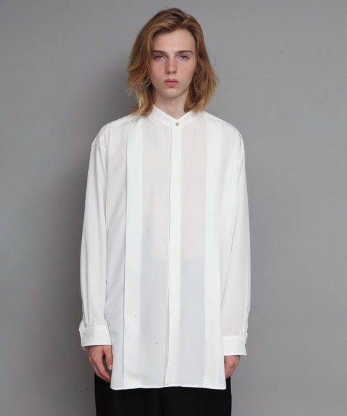 ato（アトウ）の「OVERSIZED BAND COLLAR SHIRTS（シャツ/ブラウス・メンズ・ホワイト/ブラック/イエロー/ライトグリーン・44/46/48）」の9枚目の写真