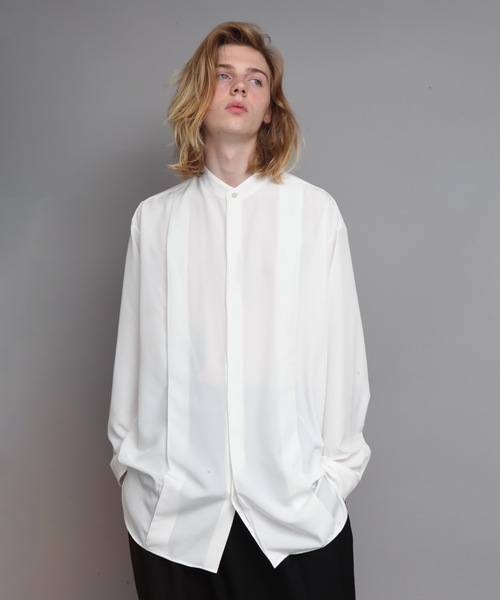 ato（アトウ）の「OVERSIZED BAND COLLAR SHIRTS（シャツ/ブラウス・メンズ・ホワイト/ブラック/イエロー/ライトグリーン・44/46/48）」の20枚目の写真