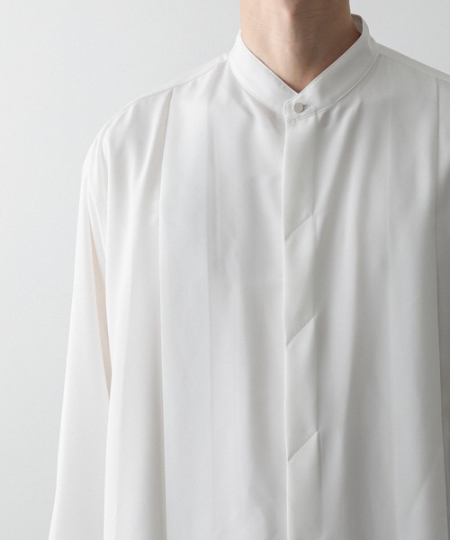 ato（アトウ）の「OVERSIZED BAND COLLAR SHIRTS（シャツ/ブラウス・メンズ・ホワイト/ブラック/イエロー/ライトグリーン・44/46/48）」の13枚目の写真