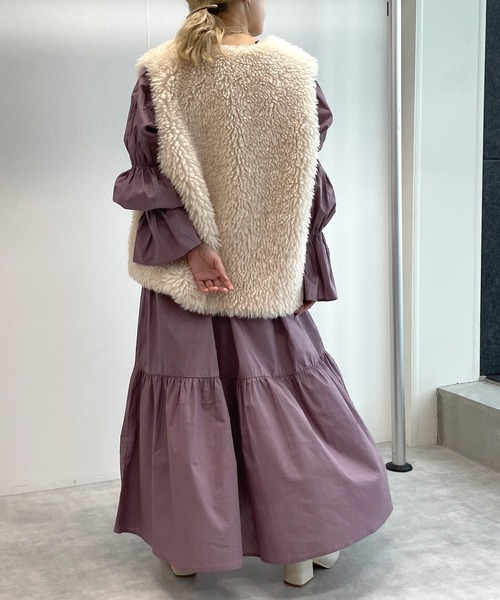 w closet（ダブルクローゼット）の「【2WAY】キャンディースリーブティアードワンピース（ワンピース・レディース・アイボリー/ピンク系その他/スミクロ・FREE）」の17枚目の写真