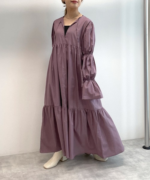 w closet（ダブルクローゼット）の「【2WAY】キャンディースリーブティアードワンピース（ワンピース・レディース・アイボリー/ピンク系その他/スミクロ・FREE）」の10枚目の写真