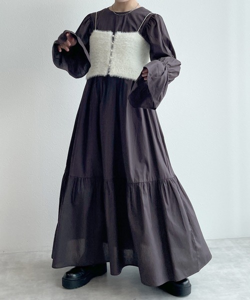 w closet（ダブルクローゼット）の「【2WAY】キャンディースリーブティアードワンピース（ワンピース・レディース・アイボリー/ピンク系その他/スミクロ・FREE）」の18枚目の写真