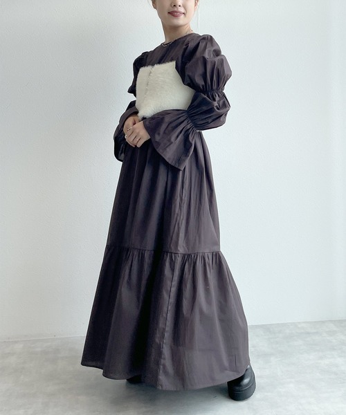 w closet（ダブルクローゼット）の「【2WAY】キャンディースリーブティアードワンピース（ワンピース・レディース・アイボリー/ピンク系その他/スミクロ・FREE）」の15枚目の写真